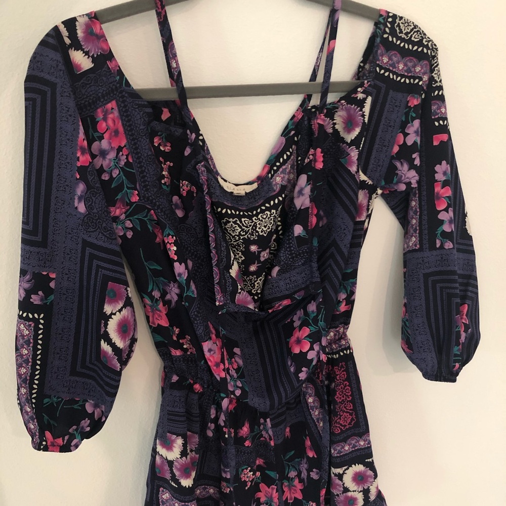 Boho hang off the shoulder romper